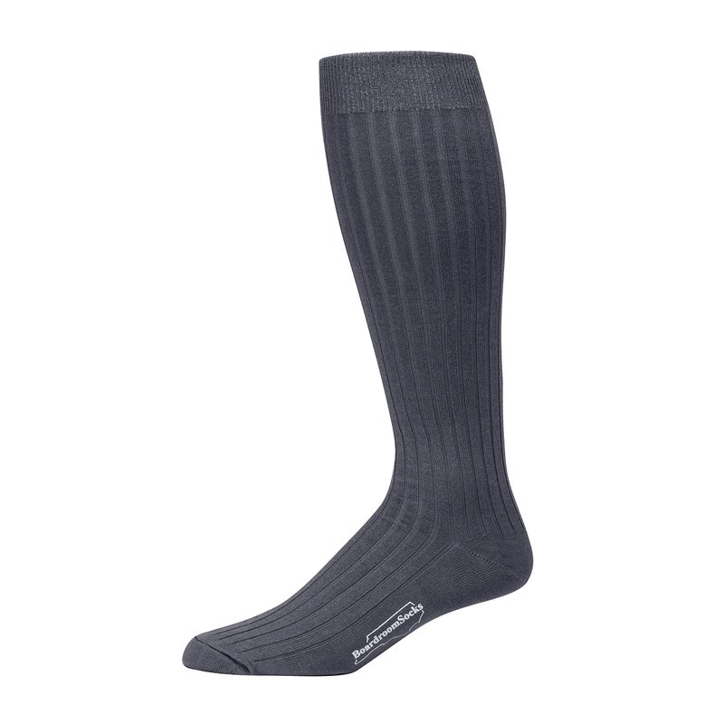 BoardroomSocks Cotton Dress Socks for Men â€“ Knee High Mens Grey Executive Socks â€“ Classic Over the Calf Dress Socks by Boardroom Socks - Image 1